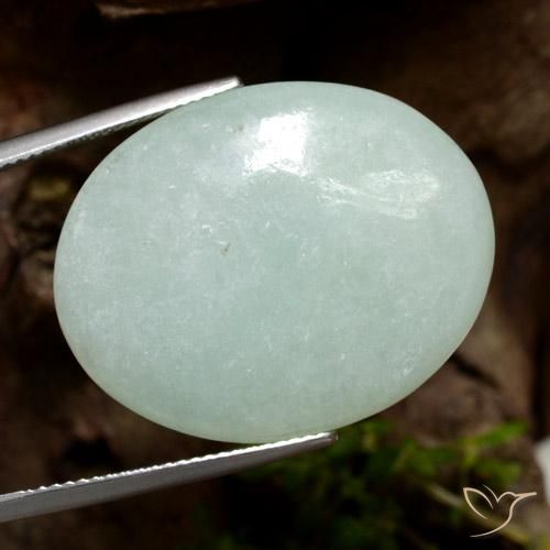 Jadeíta verde natural 39,20ct, corte oval, translúcido