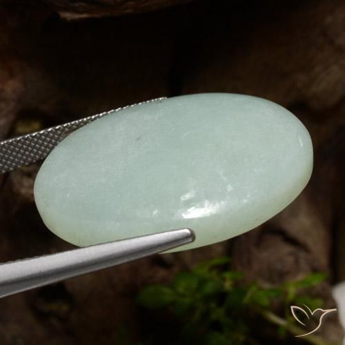 Jadeíta verde natural 39,20ct, corte oval, translúcido