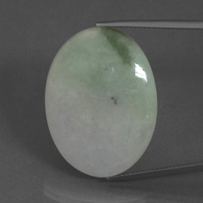 Jadeíta verde natural 34,38ct, corte oval, translúcido