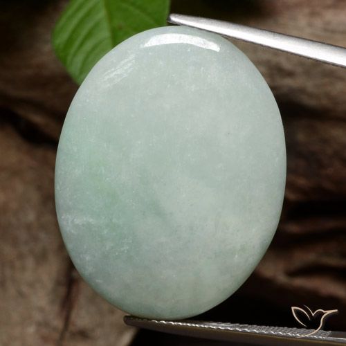 39.00ct Natural Verde Cinzento Musgo Jadeíta, oval, Opaco