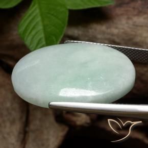 Jadeíta Verde Cinzento Musgo Natural 39.00ct, oval, Opaco
