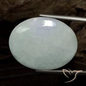 Jadeíta branco acinzentado Natural 34.38ct, oval, Opaco