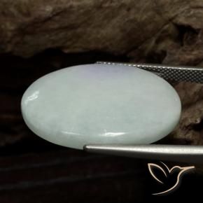 Jadeíta branco acinzentado Natural 34.38ct, oval, Opaco