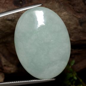 Jadeíta verde natural 43,65ct, corte oval, translúcido