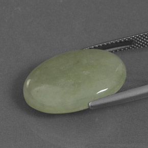 Jadeíta verde natural 13,97ct, corte oval, transparente