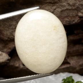 jadeita Branco Natural 9.73ct, Corte Oval, Translúcido