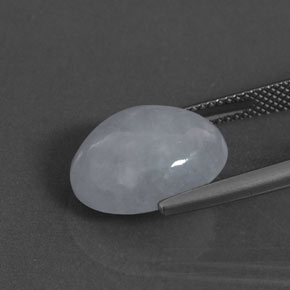 Jadeíta azul natural 9,76ct, corte oval, opaco