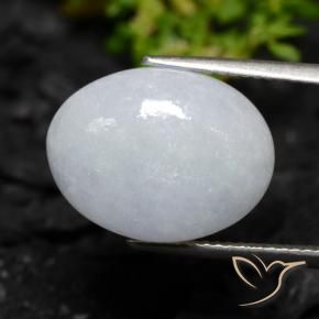 Jadeíta Cinzento Azulado Claro Natural 9.58ct, oval, Translúcido