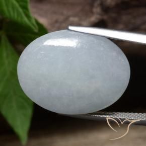 Jadeíta Cinza claro Natural 25.34ct, oval, Opaco