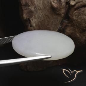 Jadeíta Cinza Natural 34.00ct, oval, Translúcido
