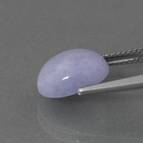 Jadeíta azul natural 4,96ct, corte oval, opaco