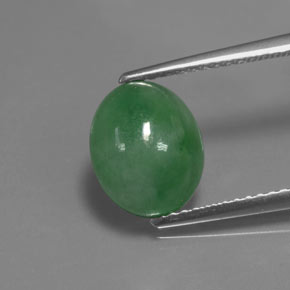 Jadeíta verde natural 3,66ct, corte oval, translúcido