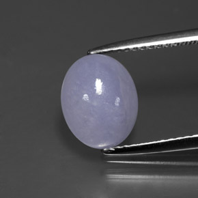 Jadeíta azul natural 2,90ct, corte oval, opaco