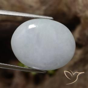 Jadeíta Cinza claro Natural 12.74ct, oval, Translúcido