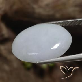 Jadeíta Cinza claro Natural 12.74ct, oval, Translúcido