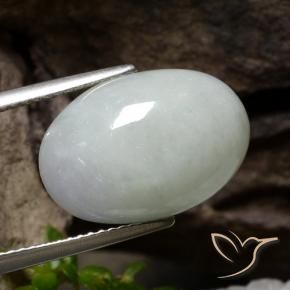Jadeíta Cinza claro Natural 12.48ct, oval, Translúcido
