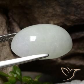 Jadeíta Cinza claro Natural 12.48ct, oval, Translúcido