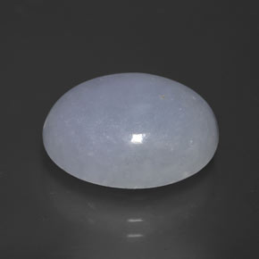 Jadeíta azul natural 12,87ct, corte oval, opaco