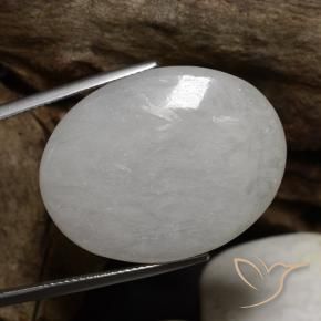 Jadeíta branco natural 42,87ct, corte oval, translúcido