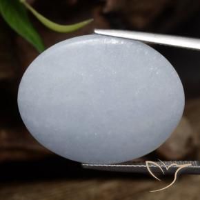 Jadeíta Cinzento Azulado Claro Natural 27.60ct, oval, Opaco
