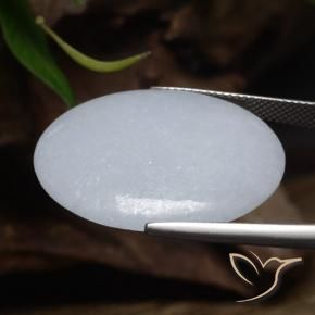 Jadeíta Cinzento Azulado Claro Natural 27.60ct, oval, Opaco
