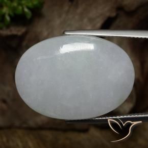 Jadeíta cinza médio Natural 32.57ct, oval, Translúcido