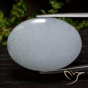 Jadeíta Cinza claro Natural 33.11ct, oval, Opaco