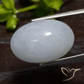 Jadeíta Cinza claro Natural 15.42ct, oval, Translúcido