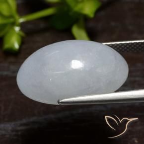 Jadeíta Cinza claro Natural 15.42ct, oval, Translúcido