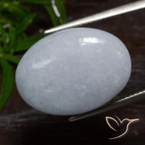 Jadeíta Cinzento Azulado Claro Natural 16.23ct, oval, Translúcido