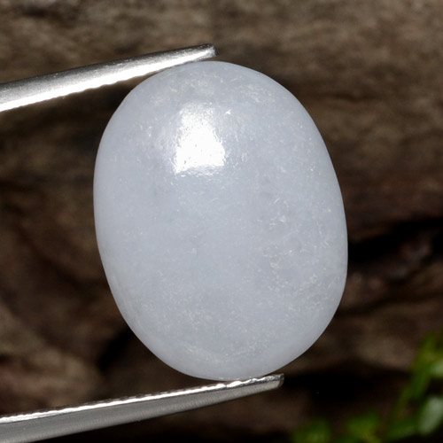 Jadeíta branco natural 12,21ct, corte oval, translúcido