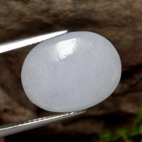 Jadeíta branco natural 12,21ct, corte oval, translúcido