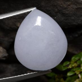 Jadeíta violeta natural 12,96ct, formato de pêra, translúcido
