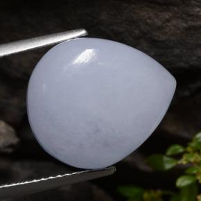 Jadeíta violeta natural 12,96ct, formato de pêra, translúcido
