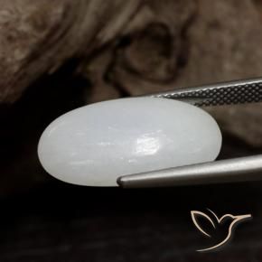 Jadeíta branco acinzentado Natural 15.79ct, oval, Opaco
