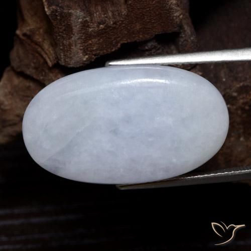 19.54ct Natural Cinzento Azulado Claro Jadeíta, oval, Opaco