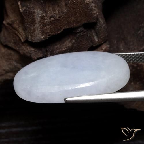 Jadeíta Cinzento Azulado Claro Natural 19.54ct, oval, Opaco