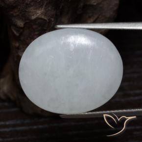 Jadeíta branco acinzentado Natural 19.93ct, oval, Translúcido