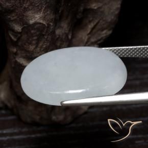 Jadeíta branco acinzentado Natural 19.93ct, oval, Translúcido