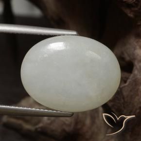 Jadeíta Verde Claro Branco Natural 12.51ct, oval, Translúcido