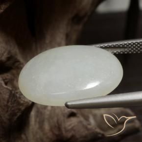 Jadeíta Verde Claro Branco Natural 12.51ct, oval, Translúcido