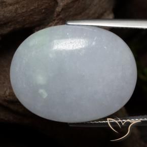 Jadeíta Cinza claro Natural 30.21ct, oval, Translúcido