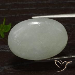 Jadeíta Verde acinzentado Natural 18.95ct, oval, Translúcido