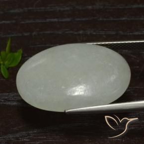 Jadeíta Verde acinzentado Natural 18.95ct, oval, Translúcido
