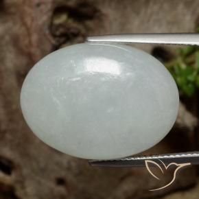 Jadeíta cinza médio Natural 24.90ct, oval, Translúcido