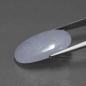 Jadeíta azul natural 17,68ct, corte oval, translúcido
