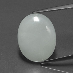 Jadeíta verde natural 7,02ct, corte oval, opaco