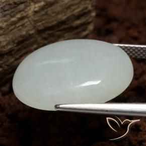Jadeíta Verde acinzentado Natural 14.79ct, oval, Translúcido