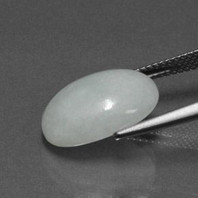Jadeíta verde natural 8,44ct, corte oval, opaco