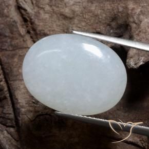 Jadeíta cinza azulado Natural 9.95ct, oval, Translúcido